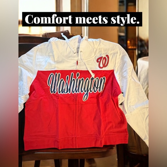 Washington major league baseball 
 2X long sleeve Jacket 
Hooded , full zipper - Picture 2 of 10